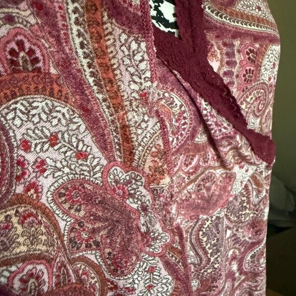 Venezia Jean clothing Co Y2K Babydoll Paisley/Floral Long Split Bell Sleeve - Picture 4 of 9